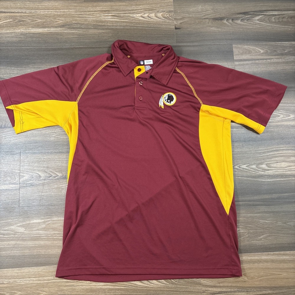 Washington Redskins Vintage NFL Team Apparel Performance Polo Shirt Mens Size L‎